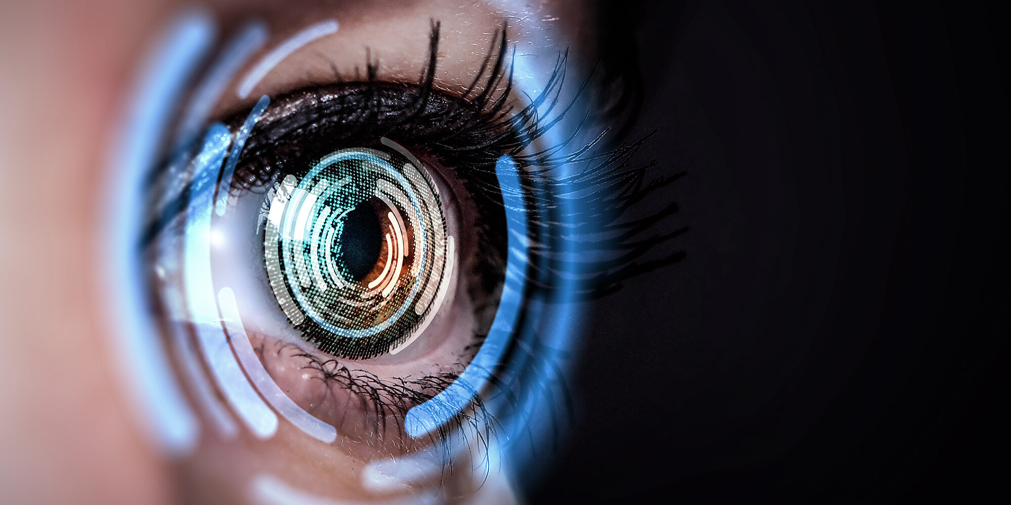 Close up of a woman having a specialist eye test